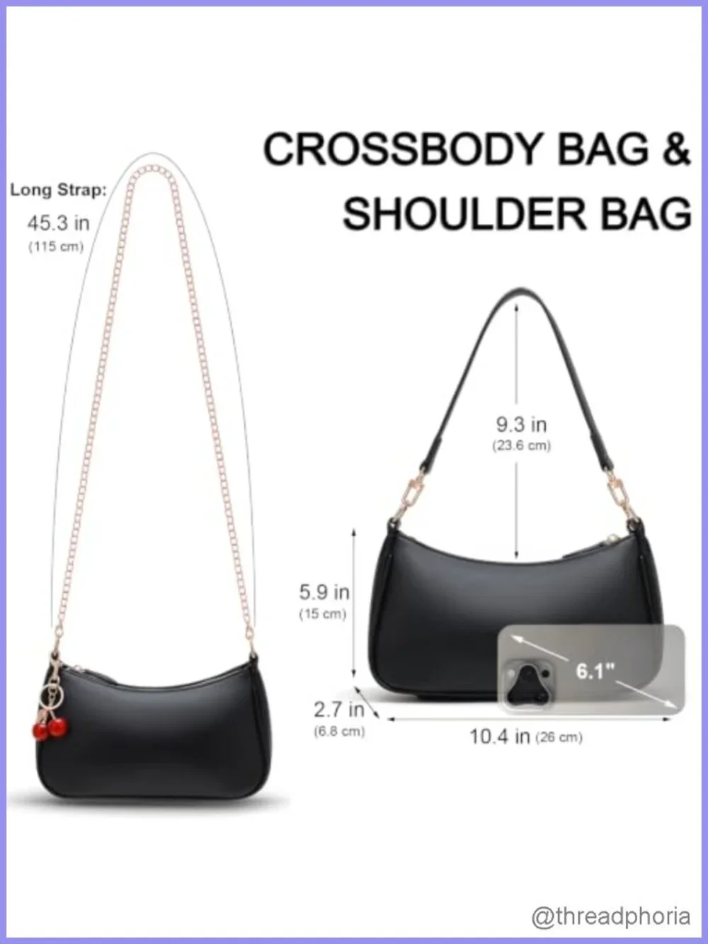 PU Leather Hobo Shoulder Bag Crossbody Purse Removable Chain Strap